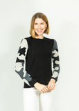 Camo Contrast Sweater | Black