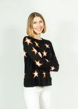 Swing Star Pattern | Black with Wood Chip & Ivory Stars