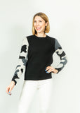 Camo Contrast Sweater | Black