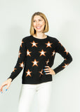 Swing Star Pattern | Black with Wood Chip & Ivory Stars